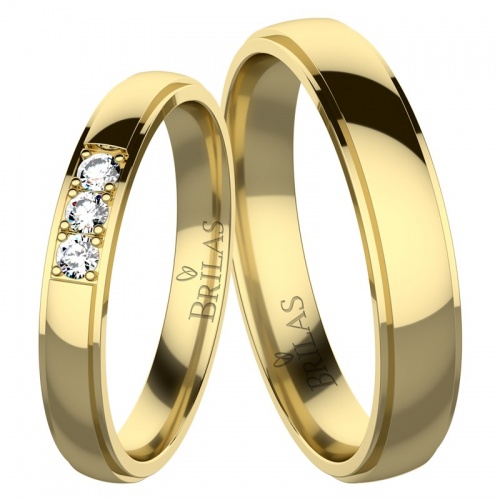 Angelika 3 Gold - snubné prstene zo žltého zlata