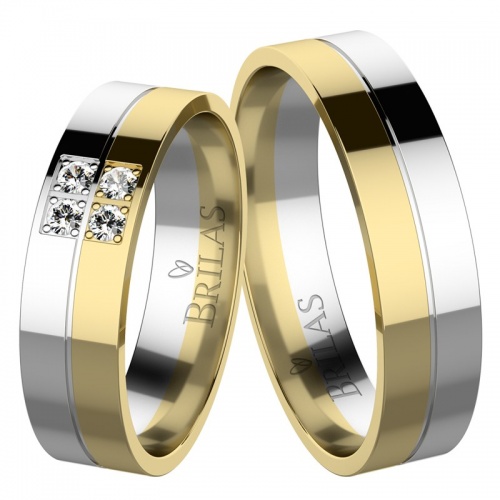 Liana Colour GW Briliant - snubné prstene z bieleho a žltého zlata