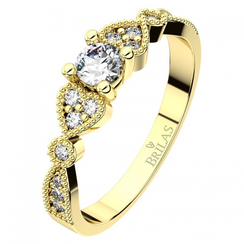 Zlatka G Briliant (4 mm) - zásnubný prsteň v žltom zlate